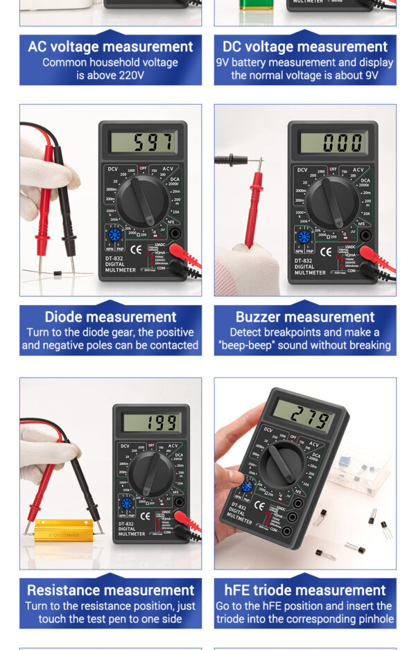 TLL* Electrical tester multimeter DT-832 € 15,00