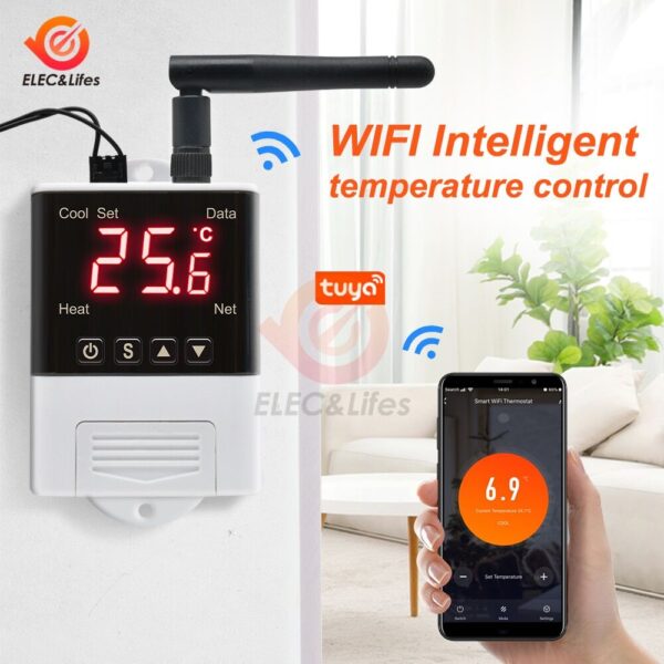 Smart termomeeter termostaat Wifi Tuya DTC1201 220V/12V 10A