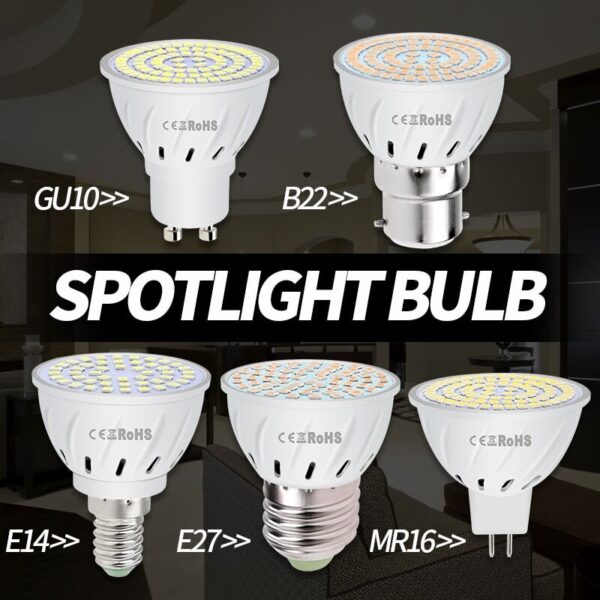 10pce 220v spot light bulbs led 4w 6w 8w socket e27 e14 gu10 mr16 b22 € 26,66