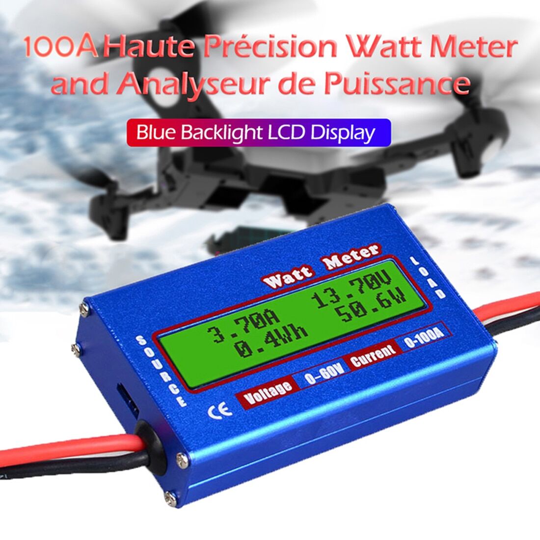 TLL* Drone battery power analyzer DC 12-48V 100A Wh Ah meter DIDIHOU € 31,13