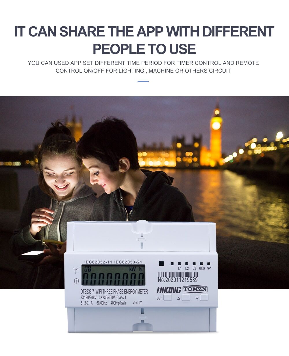Вимірювач енергоспоживання Wi-Fi 380В з додатком Tuya Smartlife € 109,71