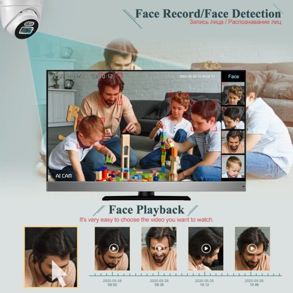 Indoor face detection cameras PoE Al 5MP NVR PTZ XMEYE Techage € 196,51