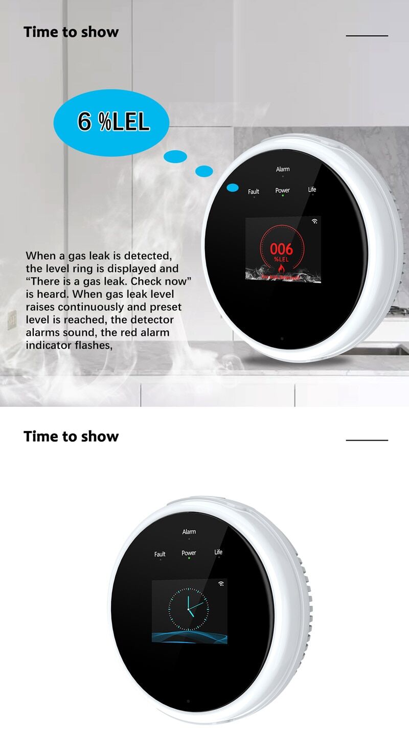 Tuya wifi smart gas leakage alarm emastiff for natural gas and lpg € 37,82