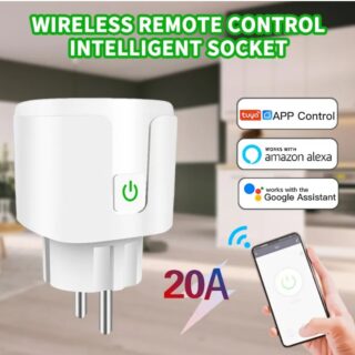 TLL*>Smart socket power monitor 20A wifi ääni Tuya Smart Life
