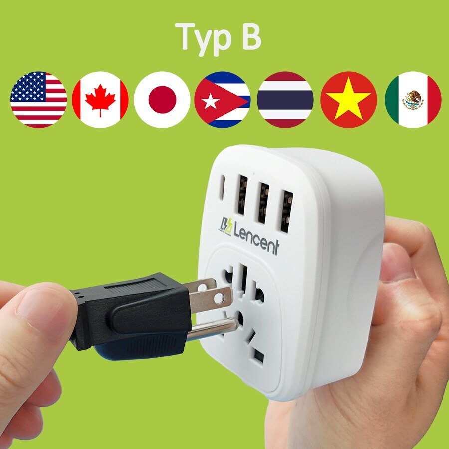 Plug USB travel adapter World to EU 110V-220V 4000W overload protection € 29,33