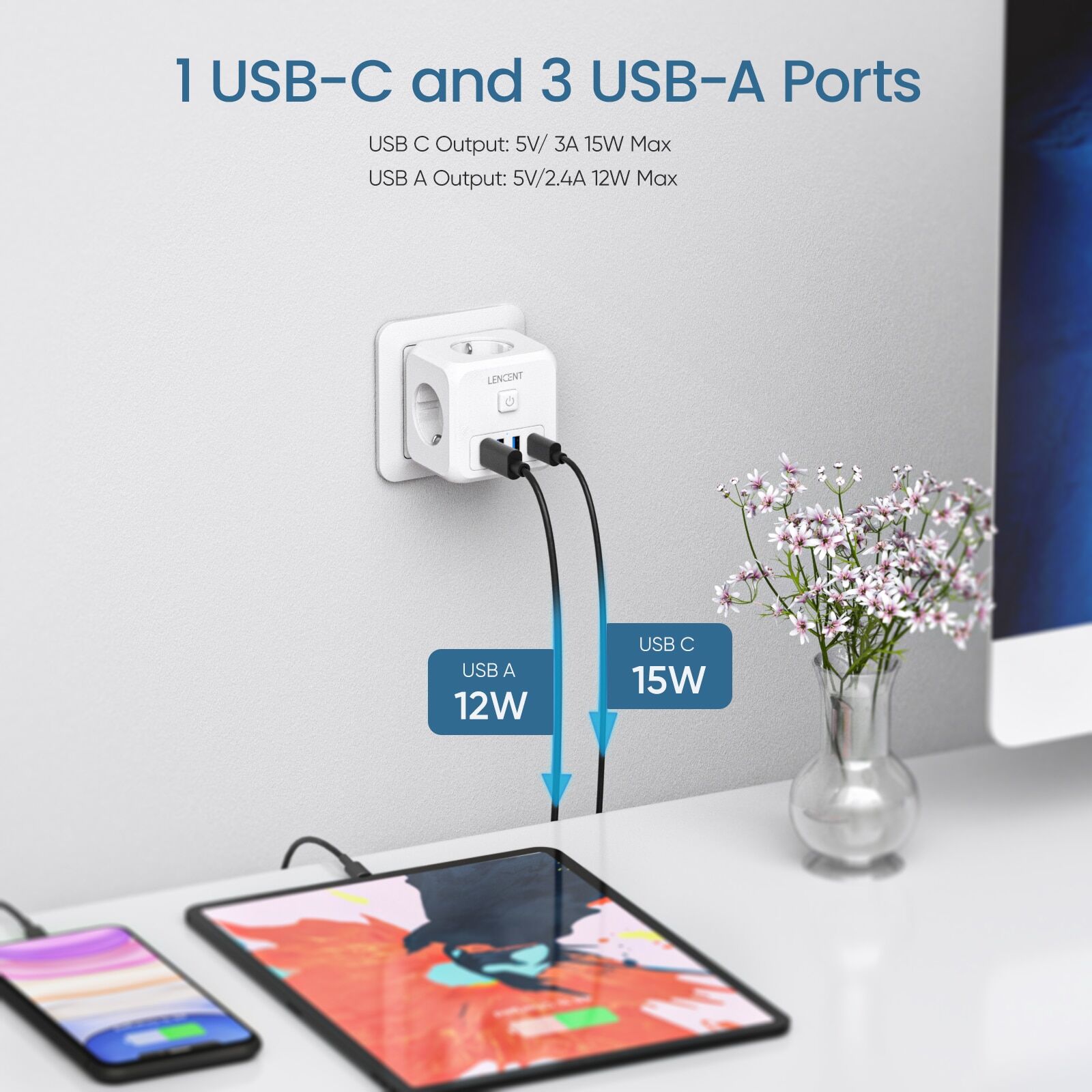 Tll* 220v 4000w eu pistikupesa jaotur lüliti usb reisiadapter € 24,00