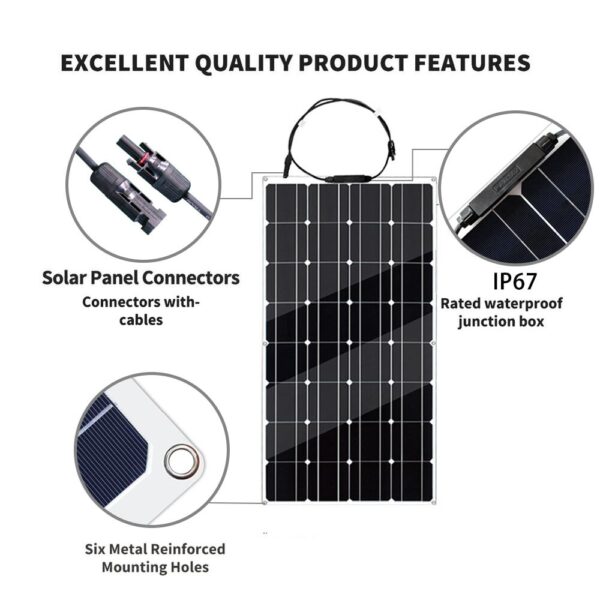 ASUNERGE flexible solar panel 100W monocrystalline or solar panel kit € 103,91
