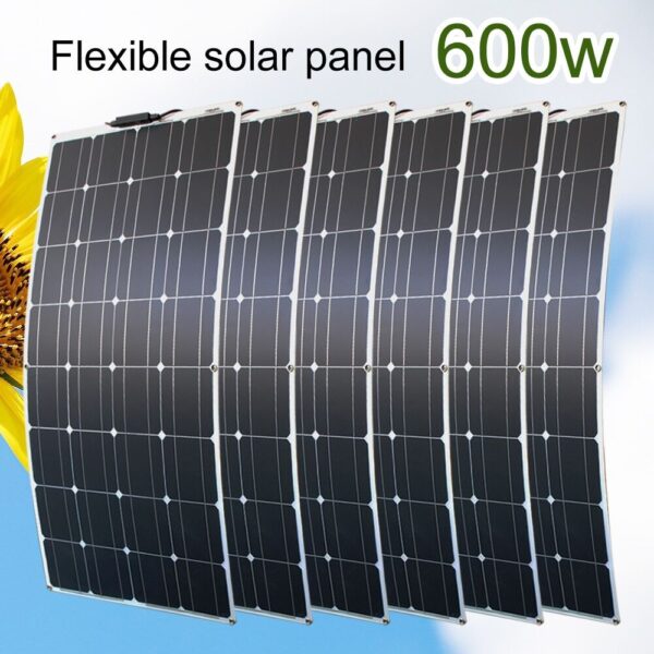 Elastīgs 100W monokristāliskais saules panelis vai saules paneļu komplekts