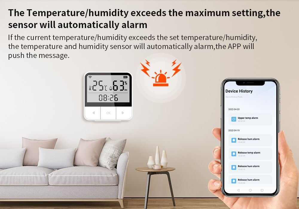 TLL* Smart wifi temperature humidity meter Tuya ACJ for home or plants € 24,00