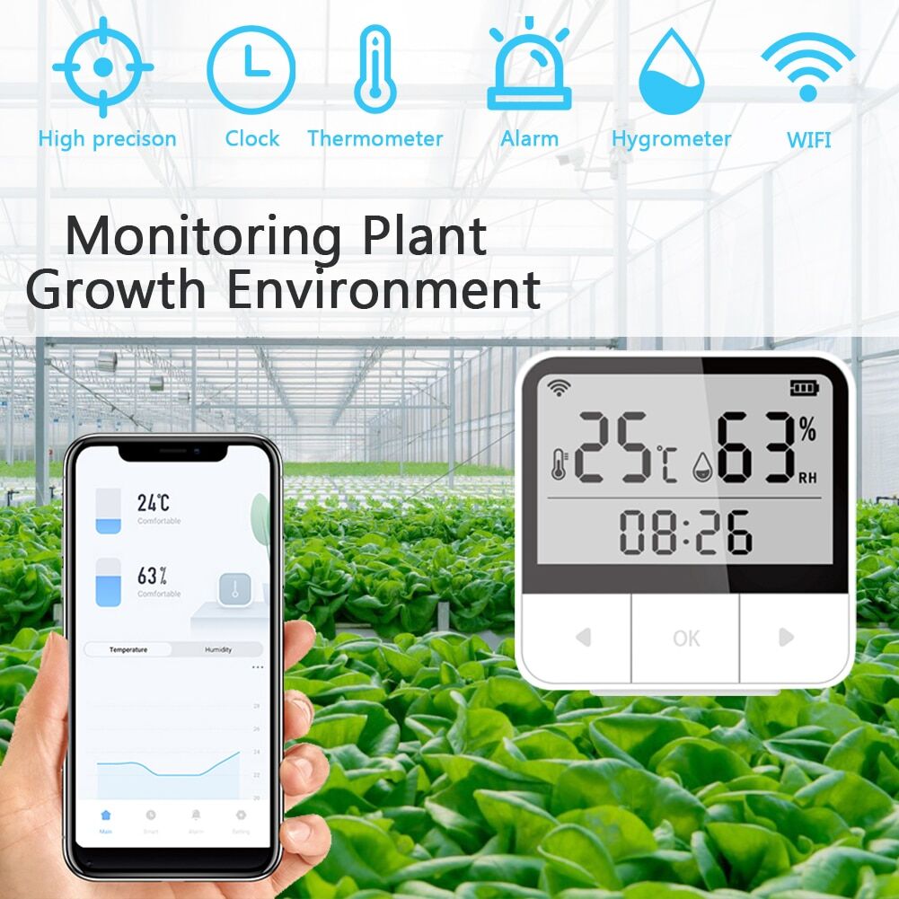 Smart wifi temperature humidity meter Tuya ACJ for home or plants € 23,42
