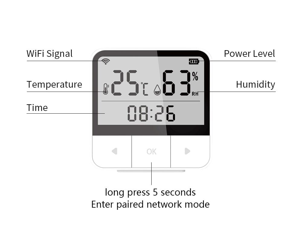 Smart wifi temperature humidity meter Tuya ACJ for home or plants € 22,15