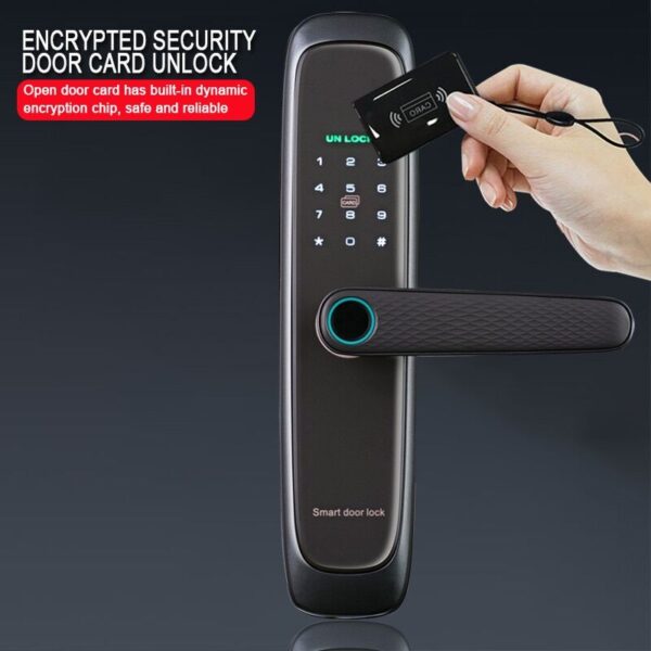 Best wifi fingerprint door lock with Tuya code smartcard for apartment office AirBnb € 120,56