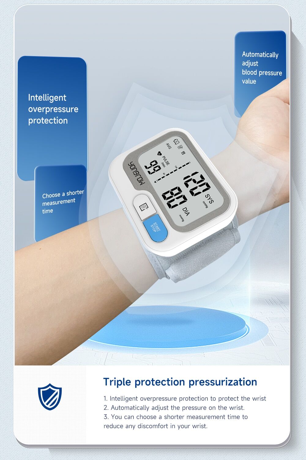 Digital wrist blood pressure monitor Yongrow YK-BPW5 € 36,79