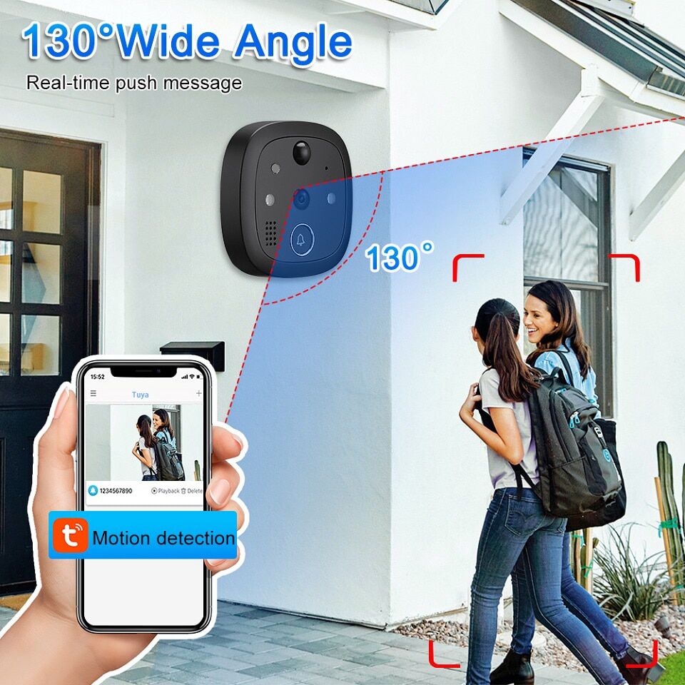 Best wifi doorbell camera with motion detection 4.3” screen 720P € 98,80