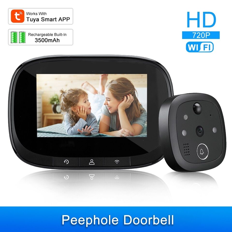 Best wifi doorbell camera with motion detection 4.3” screen 720P € 105,84