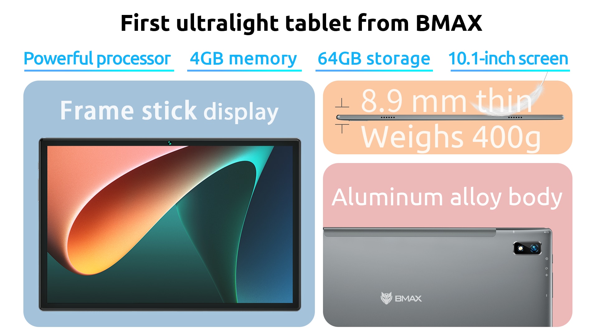 Android tablet 10.1'' 6000mAh BMAX MaxPad i10 € 155,70