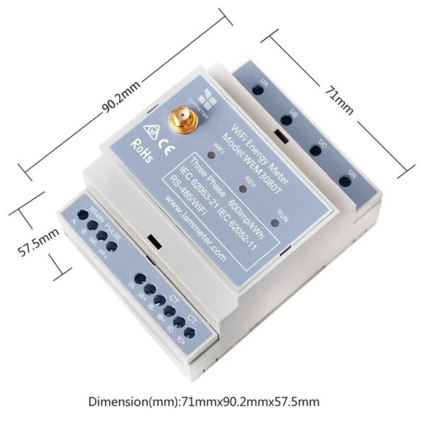 3-phase wifi energy meter WEM3080T 500A with app € 447,88