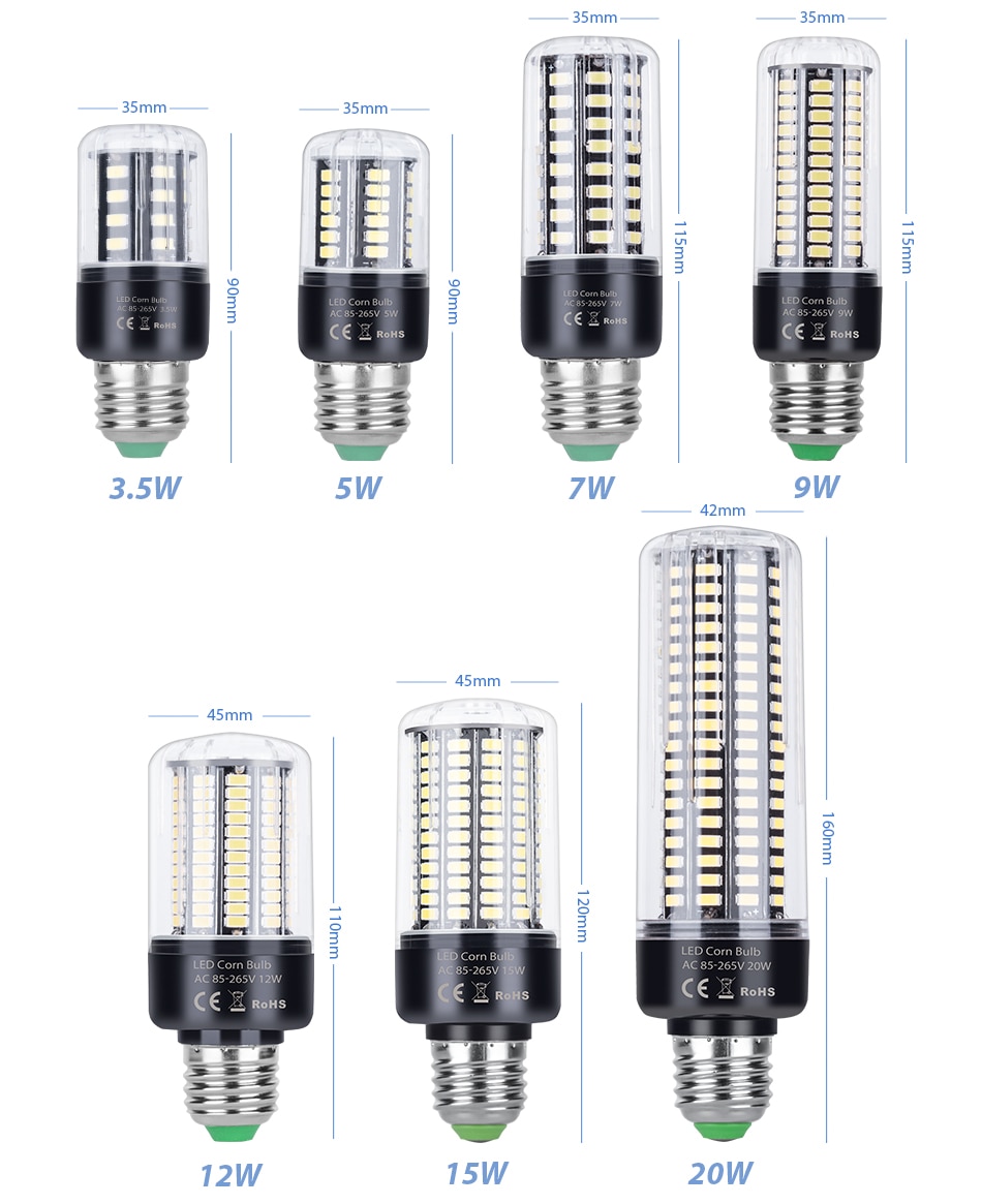 High-quality peiqi aluminum led corn bulbs e14 or e27 socket € 4,90