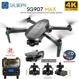 Droonid professionaalseks pildistamiseks SG907 MAX 3-teljeline 4K kaamera
