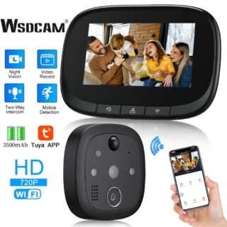 Best wifi doorbell camera with motion detection 4.3” screen 720P