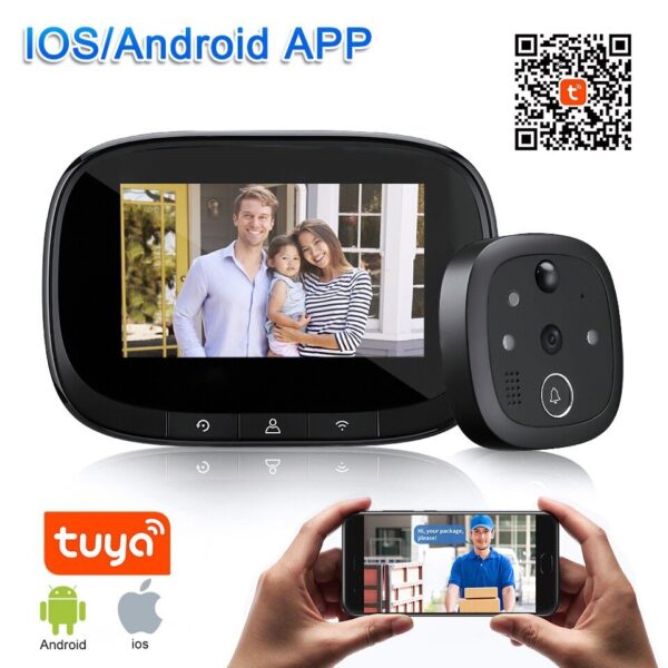 Best wifi doorbell camera with motion detection 4.3” screen 720P € 113,46