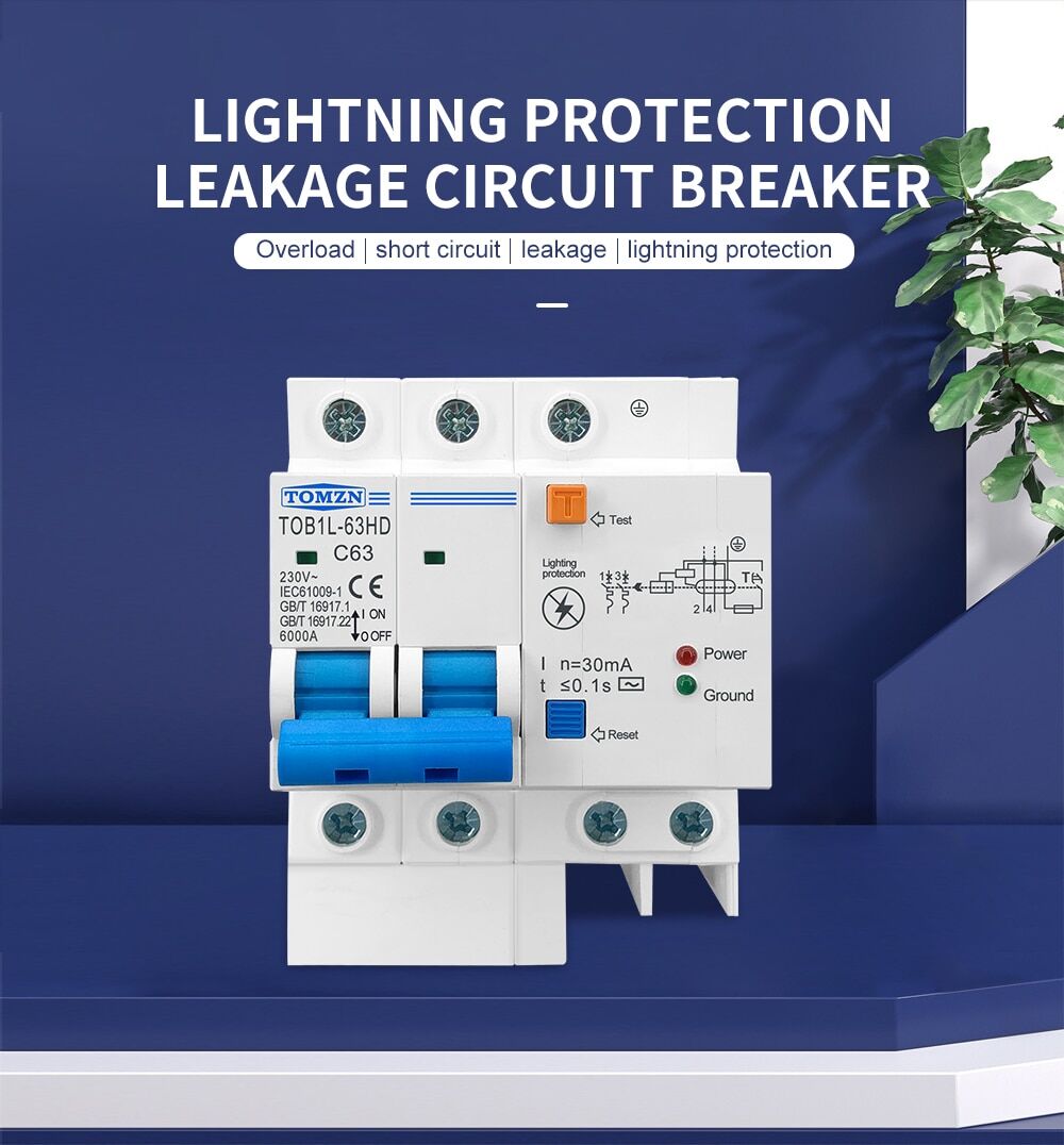 220V 16A-63A residual current circuit breaker surge protector lightning protector € 26,15
