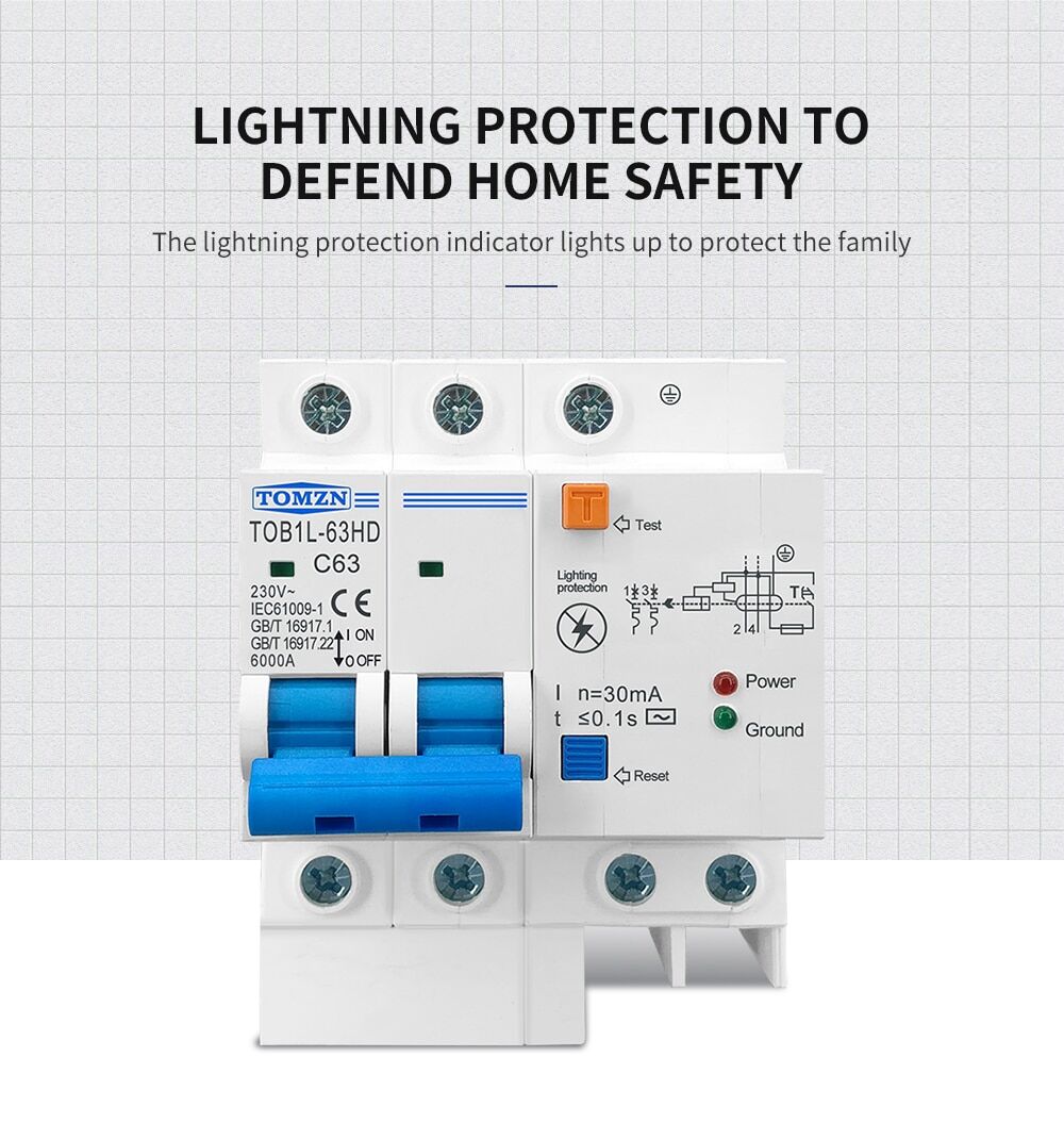 220V 16A-63A residual current circuit breaker surge protector lightning protector € 27,64