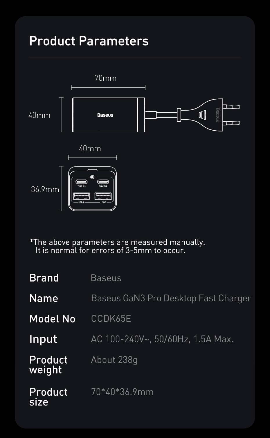 Sülearvuti USB-C laadija 100W 220V PD GaN kiirlaadija € 82,07