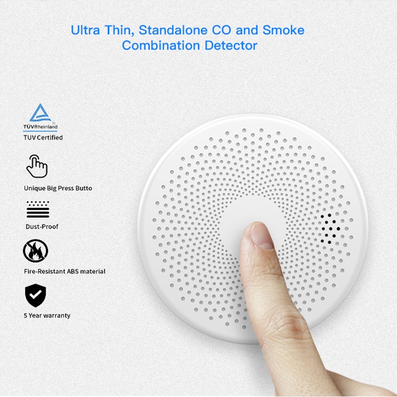 2 in 1 wifi smoke CO alarm detector sensor with Smart Life app € 39,82
