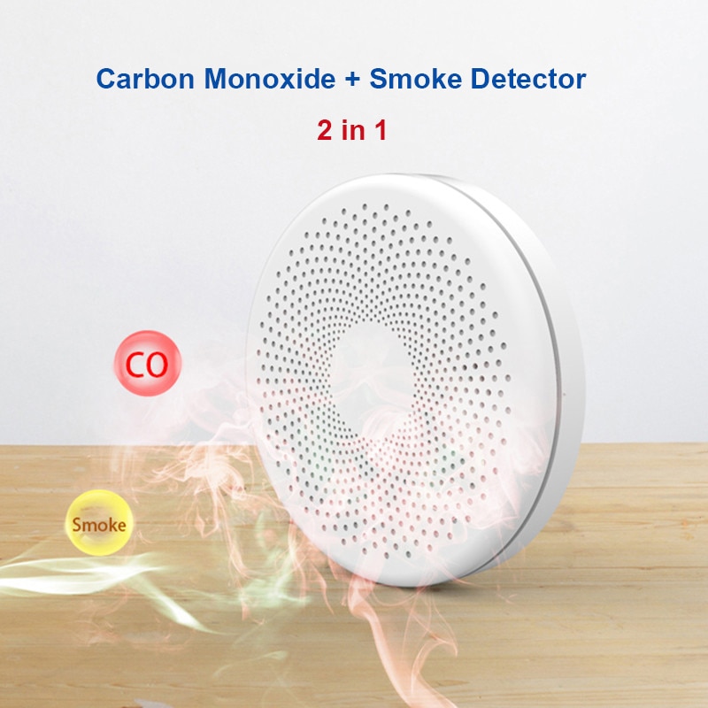 TLL*>Лучший wifi детектор дыма CO детектор 2 в 1 угарного дыма сигнализация с приложением € 44,39
