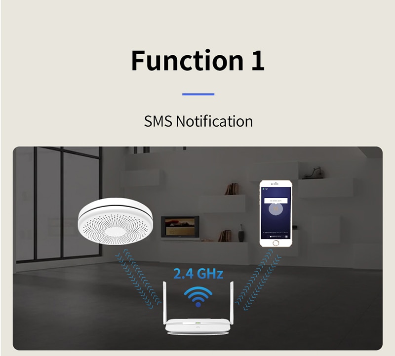 2 in 1 wifi smoke CO alarm detector sensor with Smart Life app € 37,17