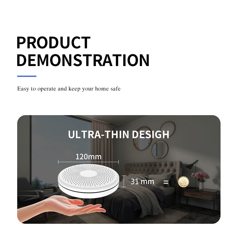 2 in 1 wifi smoke CO alarm detector sensor with Smart Life app € 41,39