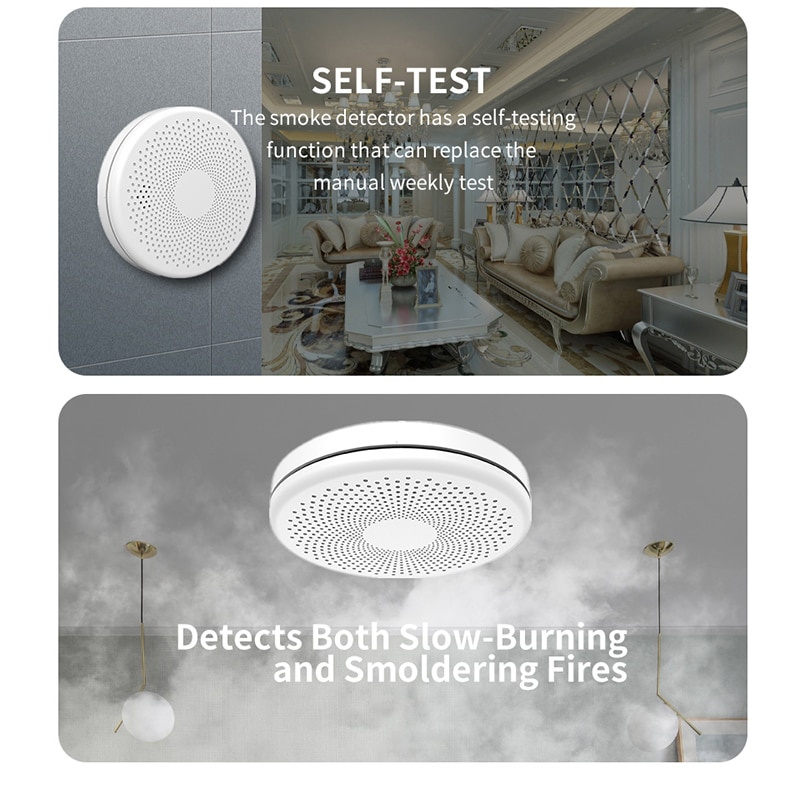 2 in 1 wifi smoke CO alarm detector sensor with Smart Life app € 37,17