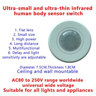 Ceiling motion sensor switch PIR 220V 110V high sensitivity 120 degree delay adjustable