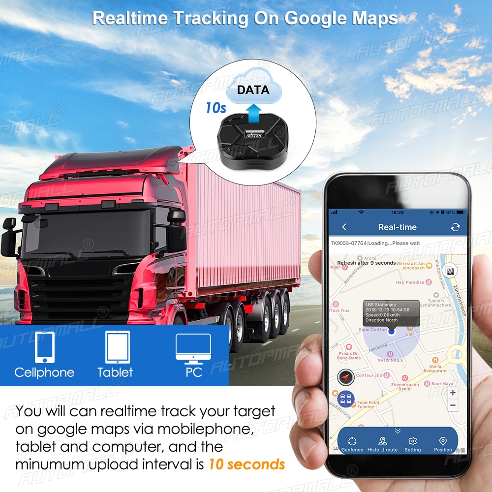 Magnetic 4G GPS tracker usb 10000mAh for Google Maps history waterproof alarm TKSTAR TK905 € 114,11