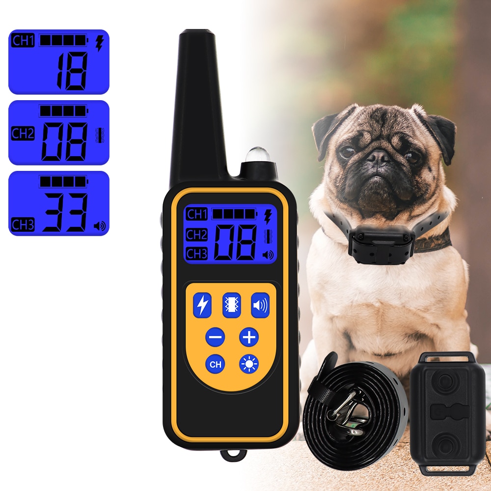 Dog training collar with 800m sound/ vibration/ shock remote for all kinds of dog € 47,27