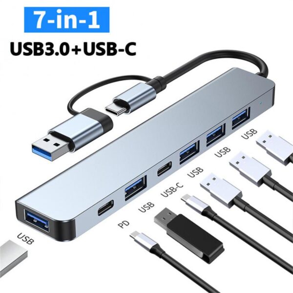 RYRA 2 in 1 usb-c usb-a splitter docking station 7 in 1 for data transfer and charging € 18,91