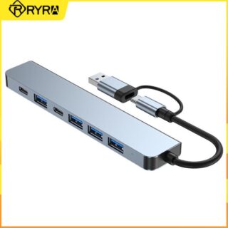 RYRA 2 in 1 usb-c usb-a splitter docking station 7 in 1 for data transfer and charging
