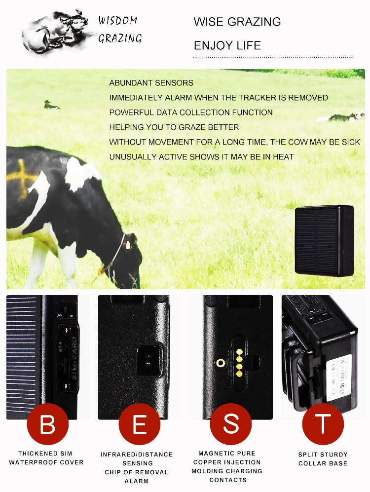 Pet solar GPS 4G tracker 4000mAh cattle cow sheep horse RF-V24 Google Maps € 87,43