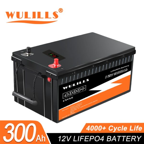 Сонячна батарея LiFePo4 літій-іонна Wulills 12В 24В 48В 100Ач 200Ач 280Ач 300Ач