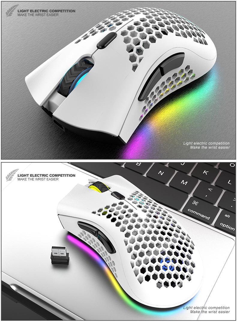 Rechargeable usb wireless mouse rgb light honeycomb 2.4GHz BM600 € 21,98