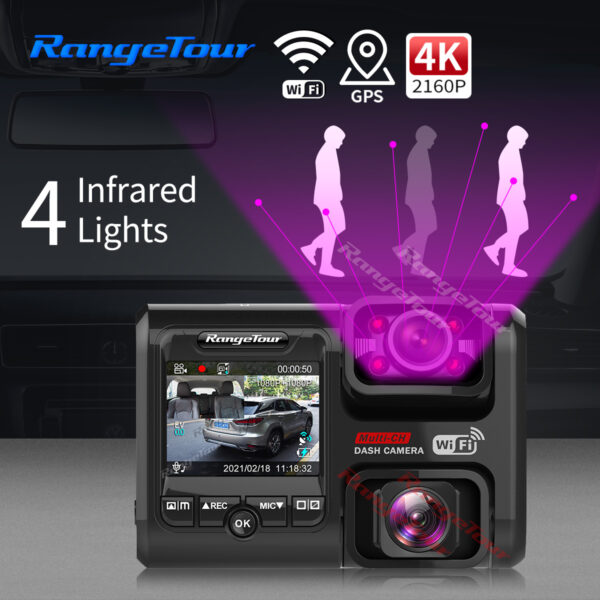 Car camera 4K GPS car DVR wifi night vision motion detection parking monitor D30H € 117,04