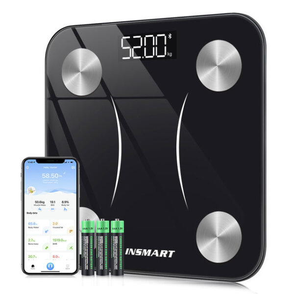 Bluetooth smart body scale insmart compatible to fitbit samsung health and more