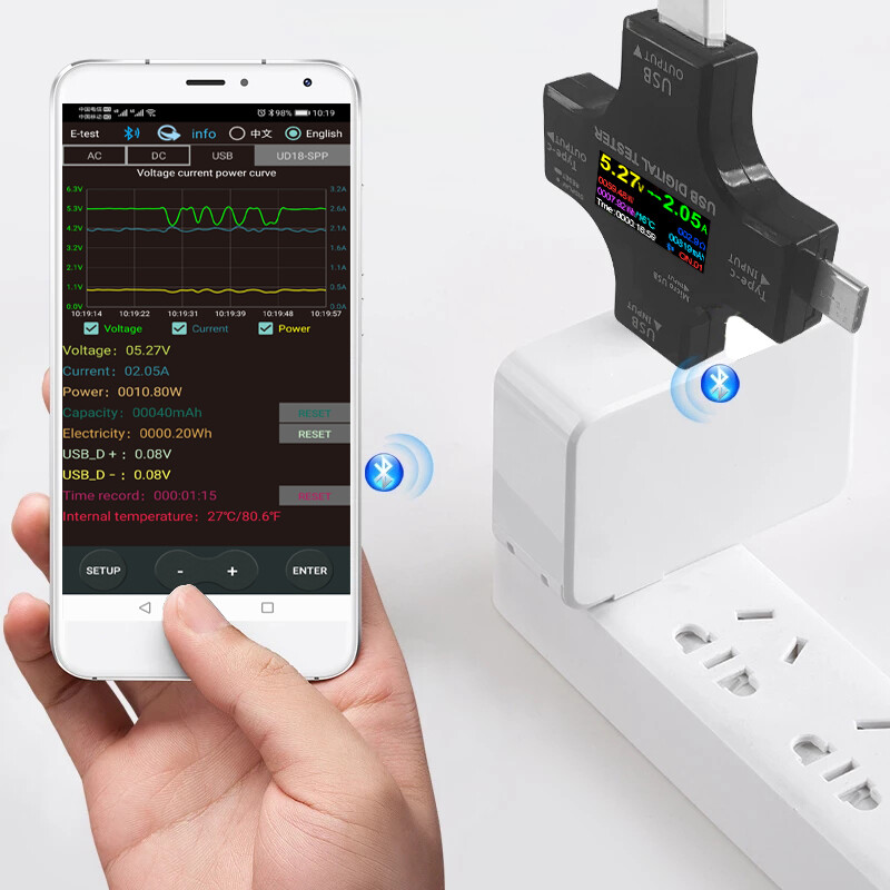 Hidance 12 в 1 usb измеритель энергии тестер с bluetooth приложение € 43,56