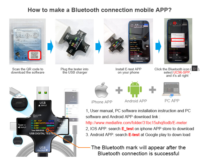 Hidance 12 в 1 usb измеритель энергии тестер с bluetooth приложение € 43,56