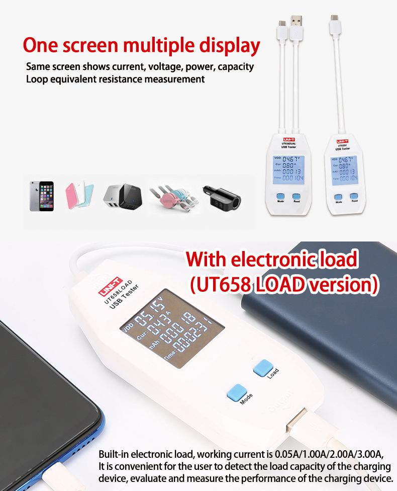 Dual USB power meter tester usb usb-c UT658 € 36,27