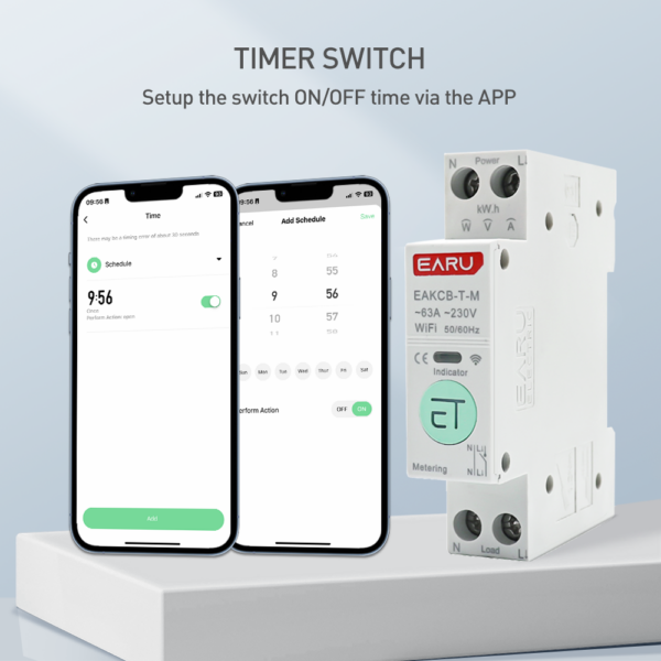 Tuya wifi smart circuit breaker with power metering 1p 63a smart life app € 20,90