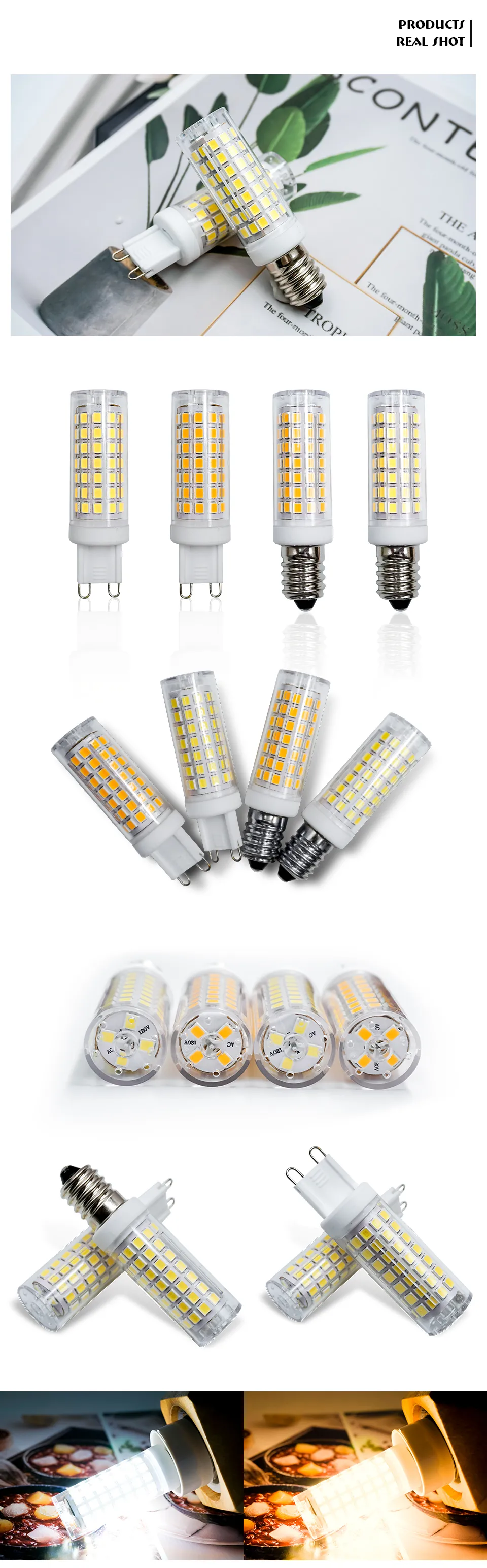 10pcs e14 g9 corn led lamp bulb 110v 220v dimmable € 33,45
