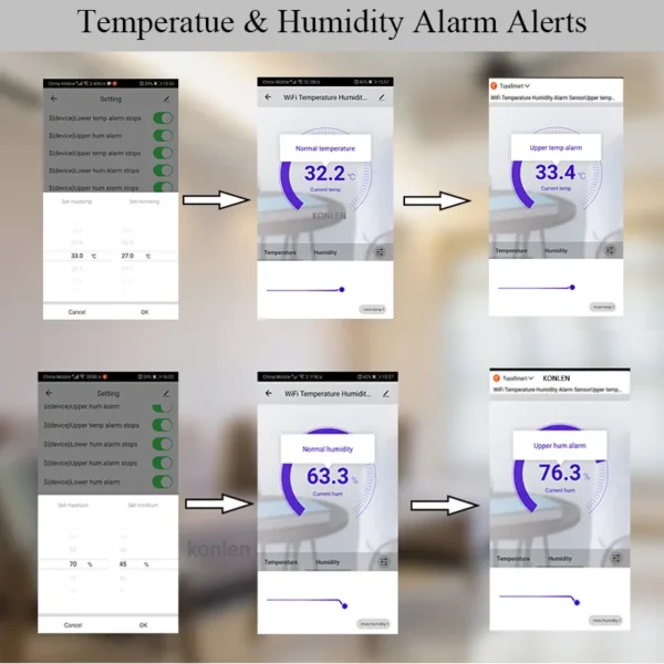 Tuya wifi professional smart thermometer humidity history alarm € 60,54