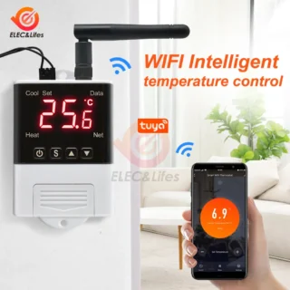 Efektyvus Tuya wifi termometro termostatas 220V/110V 10A šildymui ir vėsinimui